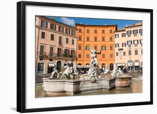 Fountain of Neptune, Piazza Navona, Rome, Lazio, Italy, Europe-Carlo Morucchio-Framed Photographic Print