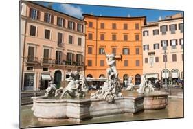 Fountain of Neptune, Piazza Navona, Rome, Lazio, Italy, Europe-Carlo Morucchio-Mounted Photographic Print
