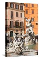 Fountain of Neptune, Piazza Navona, Rome, Lazio, Italy, Europe-Carlo Morucchio-Stretched Canvas