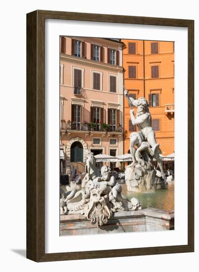 Fountain of Neptune, Piazza Navona, Rome, Lazio, Italy, Europe-Carlo Morucchio-Framed Photographic Print