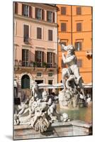 Fountain of Neptune, Piazza Navona, Rome, Lazio, Italy, Europe-Carlo Morucchio-Mounted Photographic Print