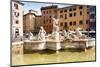 Fountain of Neptune, Piazza Navona, Rome, UNESCO World Heritage Site, Latium, Italy, Europe-Nico Tondini-Mounted Photographic Print