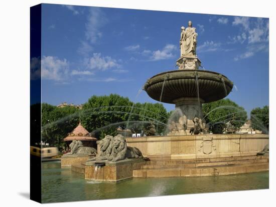 Fountain of the Bouches Du Rhone, Aix En Provence, Bouches Du Rhone, Provence, France, Europe-Michael Busselle-Stretched Canvas