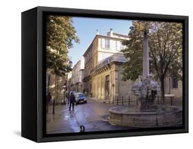 Fountain of the Four Dolphins, Aix-En-Provence, Bouches-Du-Rhone, Provence, France-John Miller-Framed Stretched Canvas