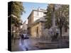 Fountain of the Four Dolphins, Aix-En-Provence, Bouches-Du-Rhone, Provence, France-John Miller-Stretched Canvas