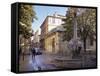 Fountain of the Four Dolphins, Aix-En-Provence, Bouches-Du-Rhone, Provence, France-John Miller-Framed Stretched Canvas