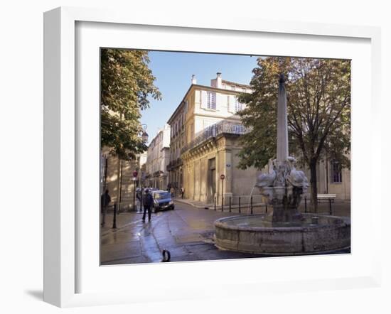 Fountain of the Four Dolphins, Aix-En-Provence, Bouches-Du-Rhone, Provence, France-John Miller-Framed Photographic Print