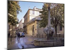 Fountain of the Four Dolphins, Aix-En-Provence, Bouches-Du-Rhone, Provence, France-John Miller-Mounted Photographic Print