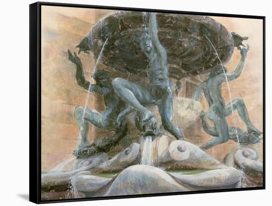 Fountain of the Tortoises, Rome, 1983-Glyn Morgan-Framed Stretched Canvas