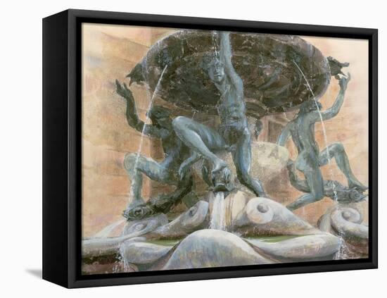 Fountain of the Tortoises, Rome, 1983-Glyn Morgan-Framed Stretched Canvas