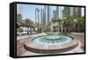 Fountain on the Dubai Marina Walk, Dubai, United Arab Emirates-Michael DeFreitas-Framed Stretched Canvas