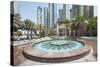Fountain on the Dubai Marina Walk, Dubai, United Arab Emirates-Michael DeFreitas-Stretched Canvas
