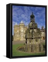 Fountain on the Grounds of Holyroodhouse Palace, Edinburgh, Scotland-Christopher Bettencourt-Framed Stretched Canvas