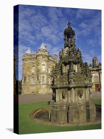 Fountain on the Grounds of Holyroodhouse Palace, Edinburgh, Scotland-Christopher Bettencourt-Stretched Canvas