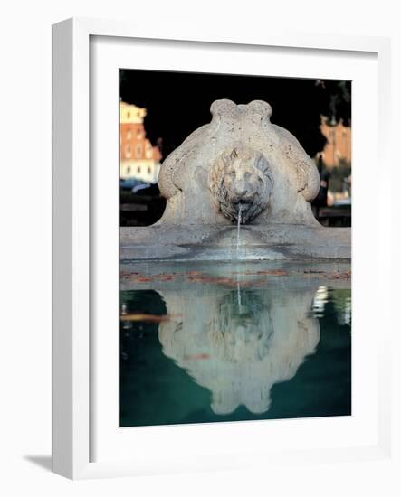 Fountain on the Lungotevere Aventino-Cesare Tallone-Framed Photographic Print