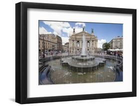 Fountain outside Old Town Opera House Svobody 28, Kiev, Ukraine, Europe-Jeremy Bright-Framed Photographic Print