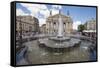 Fountain outside Old Town Opera House Svobody 28, Kiev, Ukraine, Europe-Jeremy Bright-Framed Stretched Canvas