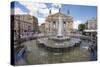 Fountain outside Old Town Opera House Svobody 28, Kiev, Ukraine, Europe-Jeremy Bright-Stretched Canvas