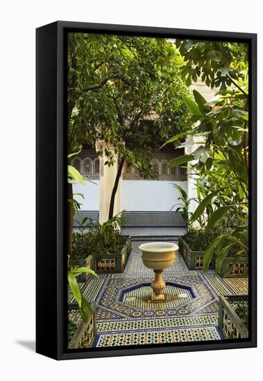 Fountain, Palais de la Bahia, Medina, Marrakesh, Morocco, North Africa, Africa-Jochen Schlenker-Framed Stretched Canvas