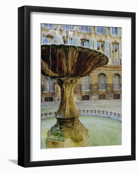 Fountain, Place d'Albertas, Aix En Provence, Provence, France, Europe-John Miller-Framed Photographic Print