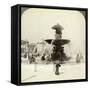 Fountain, Place De La Concorde, Paris, France-Underwood & Underwood-Framed Stretched Canvas