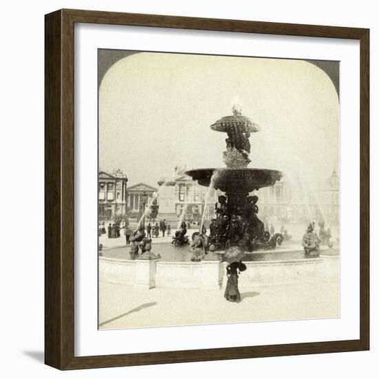 Fountain, Place De La Concorde, Paris, France-Underwood & Underwood-Framed Photographic Print