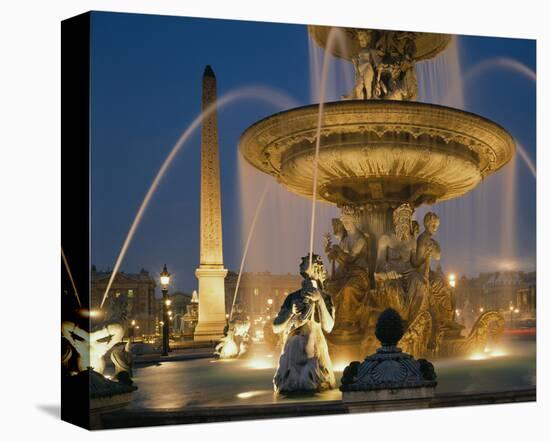 Fountain Place de la Concorde-null-Stretched Canvas