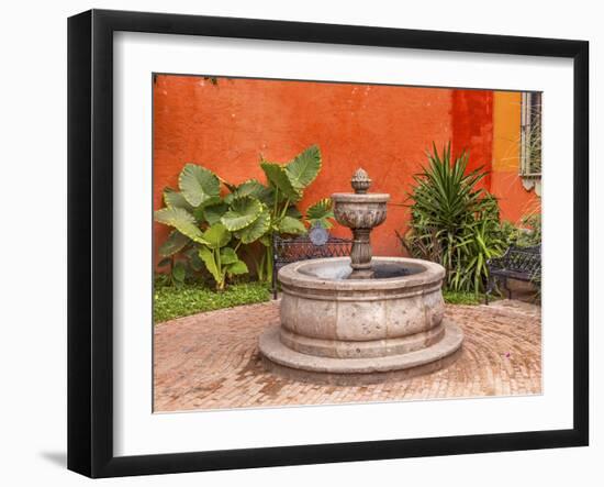 Fountain Plaza Juarez Park, San Miguel de Allende, Mexico.-William Perry-Framed Photographic Print