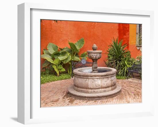 Fountain Plaza Juarez Park, San Miguel de Allende, Mexico.-William Perry-Framed Photographic Print