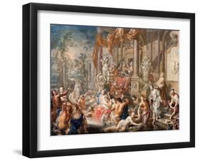 Fountain scene in front of a palace, c.1730-Johann Georg Platzer-Framed Giclee Print