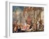 Fountain scene in front of a palace, c.1730-Johann Georg Platzer-Framed Giclee Print