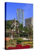 Fountain Sculpture and Jkr Tower, Kuala Lumpur, Malaysia, Southeast Asia, Asia-Richard Cummins-Stretched Canvas