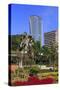 Fountain Sculpture and Jkr Tower, Kuala Lumpur, Malaysia, Southeast Asia, Asia-Richard Cummins-Stretched Canvas