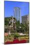 Fountain Sculpture and Jkr Tower, Kuala Lumpur, Malaysia, Southeast Asia, Asia-Richard Cummins-Mounted Photographic Print