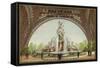 Fountain under the Eiffel Tower-null-Framed Stretched Canvas