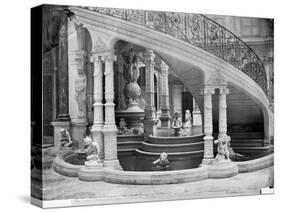 Fountain Under the Stairs of the Hotel de Ville Before the Fire of 1871-Charles Marville-Stretched Canvas