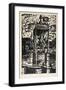 Fountain with Male on Horseback Statue-Paul Thomas-Framed Giclee Print