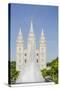 Fountain with Salt Lake Temple, Temple Square, Salt Lake City, Utah-Michael DeFreitas-Stretched Canvas