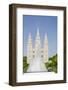 Fountain with Salt Lake Temple, Temple Square, Salt Lake City, Utah-Michael DeFreitas-Framed Photographic Print