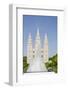 Fountain with Salt Lake Temple, Temple Square, Salt Lake City, Utah-Michael DeFreitas-Framed Photographic Print