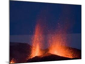Fountaining Lava From Eyjafjallajokull Volcano, Iceland, Polar Regions-null-Mounted Photographic Print