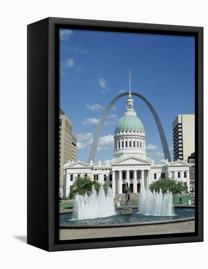 Fountains and Buildings in City of St. Louis, Missouri, United States of America (USA)-Adina Tovy-Framed Stretched Canvas