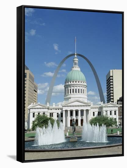 Fountains and Buildings in City of St. Louis, Missouri, United States of America (USA)-Adina Tovy-Framed Stretched Canvas