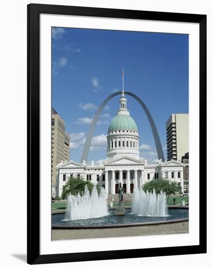 Fountains and Buildings in City of St. Louis, Missouri, United States of America (USA)-Adina Tovy-Framed Premium Photographic Print