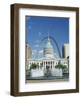 Fountains and Buildings in City of St. Louis, Missouri, United States of America (USA)-Adina Tovy-Framed Photographic Print