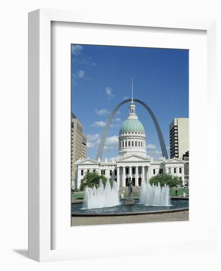 Fountains and Buildings in City of St. Louis, Missouri, United States of America (USA)-Adina Tovy-Framed Photographic Print