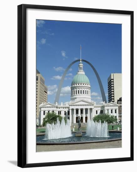 Fountains and Buildings in City of St. Louis, Missouri, United States of America (USA)-Adina Tovy-Framed Photographic Print