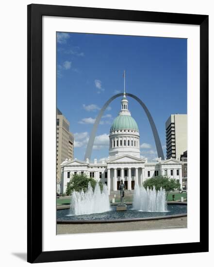 Fountains and Buildings in City of St. Louis, Missouri, United States of America (USA)-Adina Tovy-Framed Photographic Print