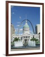 Fountains and Buildings in City of St. Louis, Missouri, United States of America (USA)-Adina Tovy-Framed Photographic Print