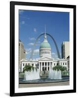 Fountains and Buildings in City of St. Louis, Missouri, United States of America (USA)-Adina Tovy-Framed Photographic Print